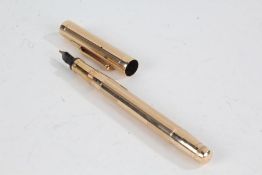 Mabie Todd 'Swan' 14 carat gold cased fountain pen, with 14 carat gold nib