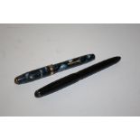 Conway Stewart 84 fountain pen, with blue marble body, and a Platignum fountain pen (2)