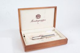 Montegrappa silver 1055 VI fountain pen, with presentation inscription 'Presented to the Wo's and