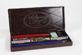 Platignum Collegiate set, housed within a bakelite case