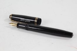 Montblanc black fountain pen, with 14k gold nib