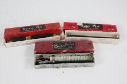 Mabie Todd, three 'Swan' fountain pens, with original boxes (3)