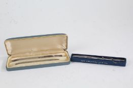 Two silver ballpoint pens, each with engine turned cases, and a Yard-o-Led propelling pencil (3)