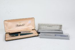 Parker - to include '17' fountain pen in green, '61' fountain pen, in black, one other fountain