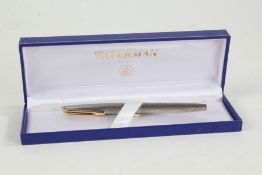 Waterman's silver fountain pen, with engine turned case, in original box