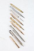 Nine various pens and pencils, to include rolled gold example, Wahl gold filled fountain pen etc. (