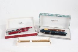 Chromatic Automatic Two-Colour pen, in original box, together with a Roll-Tip pen and pencil,