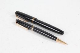 Parker Victory fountain pen, with black case and matching propelling pencil (2)