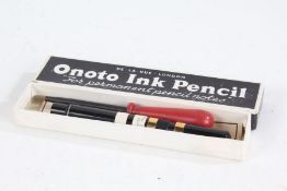 De La Rue Onoto Ink Pencil, with 18 carat gold bands, with original box