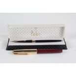 Parker '17' fountain pen, in black with original box, and a Parker fountain pen with maroon case and