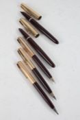 Parker 51 fountain pen, with 14k gold filled lid, one other Parker fountain pen with rolled gold lid