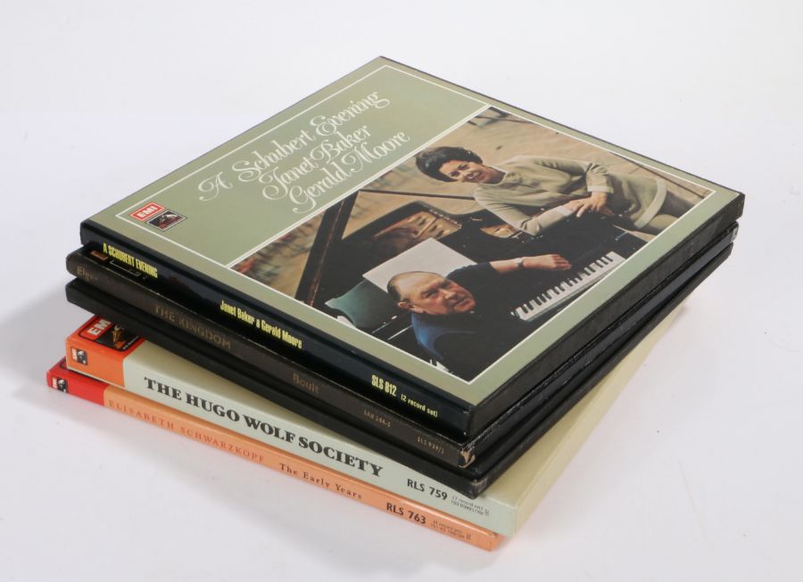 5 x LP box sets. Janet Baker/Gerald Moore - A Schubert Evening (SLS 812). Jones/Baker/Gedda/