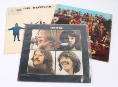 3 x Beatles LPs. Help! (PCS 3071), reissue. Sgt. Peppers Lonely Hearts Club Band (PCS 7027),