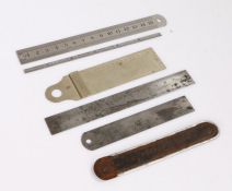 Collection of steel rules, to include Rabone, Moore & Wright, RAW Co, Panda, Chesterman's and