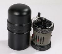 Curta type II calculator in fitted case and leather case, No. 522145