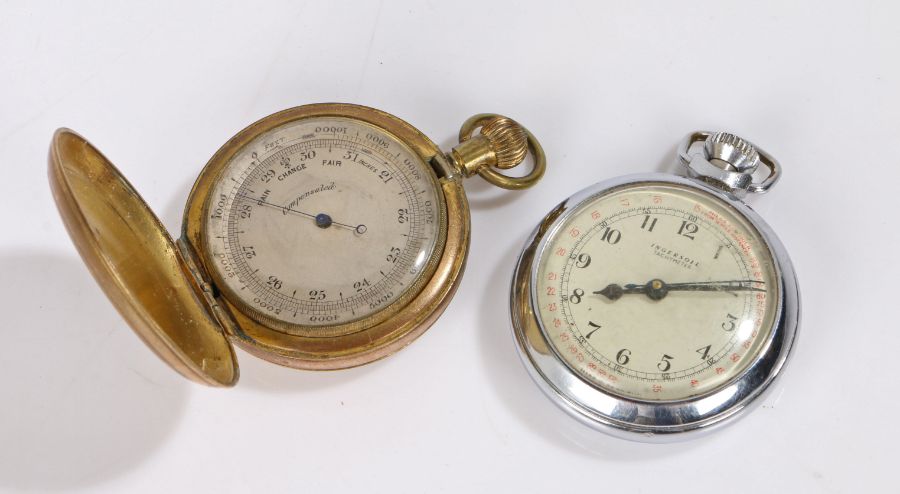 Compensated barometer, together with an Ingersoll watch, (2)