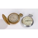 Compensated barometer, together with an Ingersoll watch, (2)