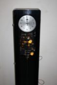 Synchronome 'power station' electric master clock in ebonised rounded corner glazed case, with