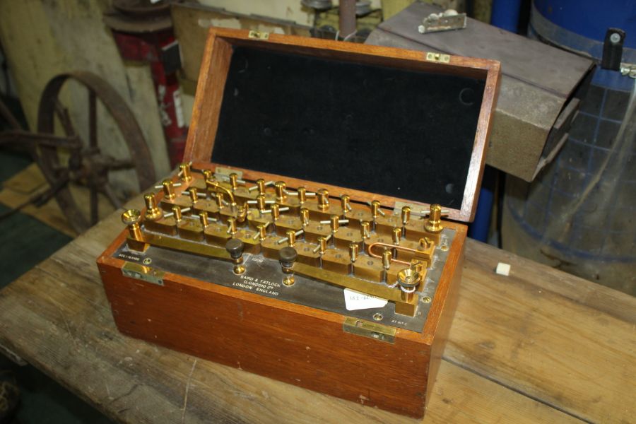 Baird & Tatlock Ltd Wheatstone resistance bridge housed in a wooden case