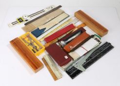 Mixed items, to include rules and slide rules, instruments, etc, (qty)