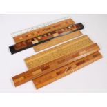 Collections or rulers, to include Native Timbers of New Zealand, Cary London K M Papworth, a