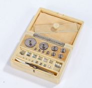 Set of Baird and Tatlock Chemist Weights, contained in an ivory Bakelite box