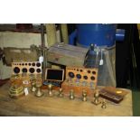 Collection of weights, some cased, (qty)