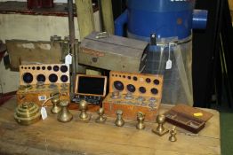 Collection of weights, some cased, (qty)