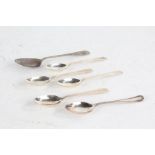 Silver tea and coffee spoons, various dates and makers, to include four coffee spoons, George III