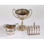Plated ware to include George III style silver milk jug, with gadrooned rim, angular handle and