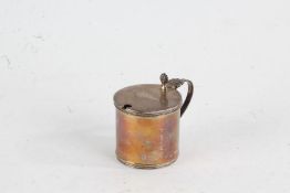 Edward VIII silver mustard pot, Birmingham 1936, maker Adie Brothers Ltd. of cylindrical form with