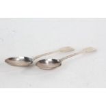 Victorian silver tablespoon, London 1856, maker Chawner & Co, matching later tablespoon, London