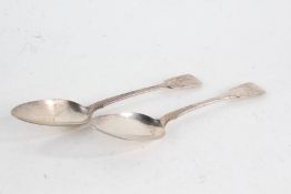 Pair of William IV silver tablespoons, London 1836, maker Charles Boyton I, the fiddle pattern