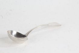 George IV silver ladle, London 1820, maker William Eley and William Fearn, the fiddle pattern handle