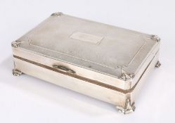 George V Art Deco silver cigarette box, Birmingham 1934, maker Charles S Green & Co Ltd. the