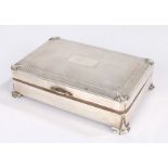 George V Art Deco silver cigarette box, Birmingham 1934, maker Charles S Green & Co Ltd. the