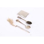 Silver, various dates and makers, to include matchbook holder, two teaspoons, pencil, gross weight