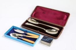 William IV silver butter knife, Birmingham 1830, maker Taylor & Perry, similar spoon, Birmingham