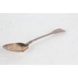 George IV silver tablespoon, London 1820, makers mark rubbed, with fiddle pattern handle, 1.8oz,