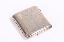 George V silver cigarette case, Birmingham 1929, maker Joseph Gloster Ltd, the engine turned