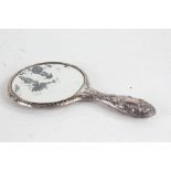 Elizabeth II silver handled hand mirror, Birmingham 1967, maker W I Broadway & Co. the handle with