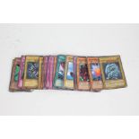 Collection of Yu-Gi-Oh! cards, to include Blue Eyes White Dragon SDK-E001, Seiyaru SDD-E001,