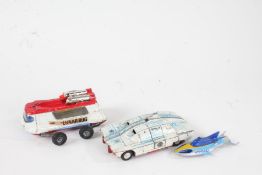 Corgi Comics Lunar Bug, Dinky Toys Maximum Security Vehicle, and a Matchbox Stingray (3)