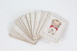 Early 20th Century Happy Families playing cards, with amusing drawings and text, 47 cards in total