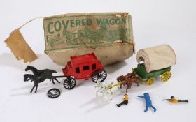 'Modern Product' Covered Wagon, with driver, hood and four horses, with original box, together