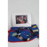 Walt Disney collectables and ephemera, to include mickey mouse apron, two lanyards with pins and