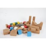 Wooden building blocks, wooden model castle with drawbridge (qty)