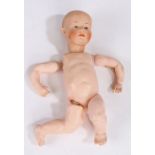German Heubach Koppelsdorf bisque headed doll, stamped to the back of the head, with jointed body