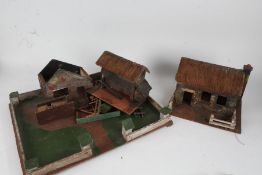 Hand made model farmyard to include chicken coop, windmill, stable, fences, well etc. (qty)