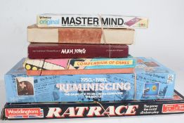 Games to include Mastermind, Mahjong, compendium of games, building blocks, 1950's-1980's